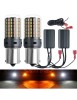 Set 2 x PY21W BAU15S cu dubla culoare Semnalizare galbena + Lumina de zi alba, Xenon Bright
