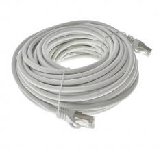Cablu ecranat FTP, Lanberg 42121, cat.6, mufat 2xRJ45, lungime 20m, AWG 26, 250 MHz, de legatura retea, ethernet, alb
