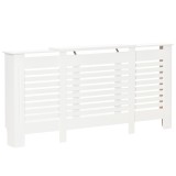 HOMCOM Masca Calorifer Reglabila din MDF si Lemn Alb 140-202x19x82.5 cm Design Modern pentru Acoperire Radiator | Aosom Romania