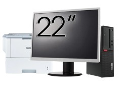 Pachet Calculator Second Hand Lenovo M710 SFF, Intel Core i5-6500 3.20GHz, 8GB DDR4, 256GB SSD + Monitor 22&amp;quot; &amp; Imprimanta Brother HL-L6300DW NewT