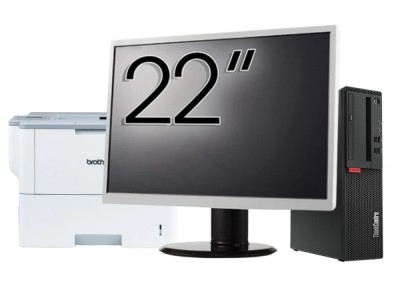 Pachet Calculator Second-Hand LENOVO M710S, Intel Core i3-6100t 3.20GHz, 8GB DDR4, 128GB SSD + Monitor 22&amp;amp;quot; &amp;amp; Imprimanta Brother HL-L6300DW NewTec foto