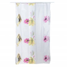 Perdea de dus Pufo Pink Blossom, 180 x 180 cm, alb