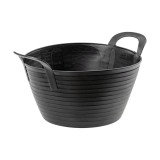 Galeata flexibila FlexBag 12 litri din plastic rezistent, neagra, cu manere, universala