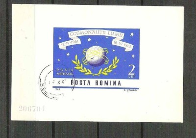 Romania 1964 Space navigation, imperf. sheet, used Z.015 foto