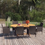 Gossi set de masa pentru gradina, 7 piese, cu perne, maro