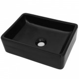 Cumpara ieftin Bazin chiuveta ceramic, dreptunghiular, negru, 41 x 30 x 12 cm