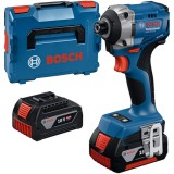 Bosch GDR 18V-215 - Masina de insurubat cu impact cu 2 acumulatori Li-Ion 18 V 4 Ah 215 Nm M6-M16 valiza speciala