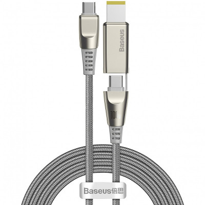 Cablu Incarcare USB Type-C la USB Type-C / M25 Baseus CA1T2, 2 m, 100W, 5A, Gri CA1T2-B0G foto