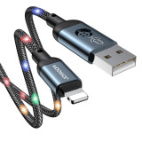 Cablu Durabil Joyroom Cablu USB - Lightning Cu Iluminare De Fundal LED 2,4A 1,2m Gri (S-1230N16)
