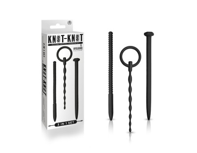 Set Dilatatoare Uretrale Knot-Knot 3-In-1 Nail Sounding Set II, Negru foto