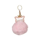 Breloc Pufos Pompon Purcelus, 10 cm, Roz, ATU-088736, Oem