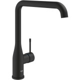 Baterie de bucatarie Grohe Essence 30505KF0, 3/8&amp;#039;&amp;#039;, tip L, pipa inalta, pivotanta, mat, Negru