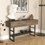 Konsolentisch Lappeenranta 139x43x76cm Eiche dunkel/Schwarz [en.casa] HausGarden Leisure