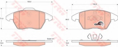 Set placute frana,frana disc PEUGEOT 307 CC (3B) (2003 - 2016) TRW GDB1605 foto