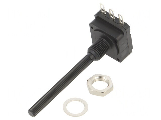 Potentiometru Axial 1k&Omega; 200mW THT 4mm Plastic Mono Cărbune