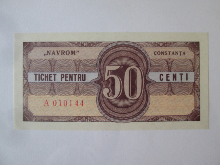 Romania tichet Navrom 50 centi UNC anii 80