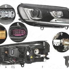 Far Volkswagen Touareg (7p5), 06.2014-, fata, Dreapta, bi-xenon; cu lumini pentru curbe; cu LED daytime running light; D3S+W5W+WY21W; electric; fara