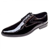 Pantofi barbati eleganti din piele naturala de culoare Negru Lac Zidan 819