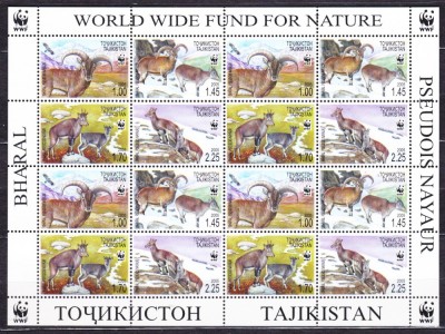 DB Fauna Tadjikistan Capre WWF MNH foto