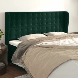 vidaXL Tăblie pat cu aripioare verde &icirc;nchis 183x23x118/128 cm catifea 3118453