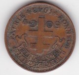 Camerun Francez 50 centime 1943 &ndash; moneda cu cocos si Crucea de Lorena