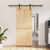 Cumpara ieftin Usa glisanta Natural si Negru 85 x 210 cm Lemn de Pin Solid