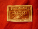 Timbru Franta 1929 - Pont du Gard , val. 20fr , sarniera, Nestampilat