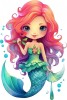 Sticker decorativ, Mica Sirena, Roz, 88 cm, 1344STK-1