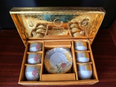 Set Por?elan Qiang Sheng ? 12 piese (6 ce?ti + 6 farfurioare) ? Nou in cutie originala foto