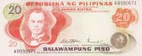 Bancnota Filipine 20 Piso (1970) - P150 UNC ( vezi descriere )