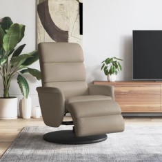 vidaXL Fotoliu rabatabil cu suport picioare cappuccino piele ecologică