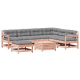 Set mobilier de gradina cu perne, 8 piese, lemn masiv douglas