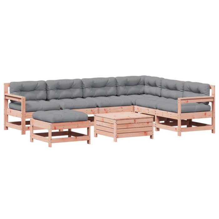 Set mobilier de gradina cu perne, 8 piese, lemn masiv douglas