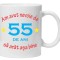 Cana alba personalizata &quot;am avut nevoie de 55 de ani&quot;, INOVATIX&reg;. 330ml