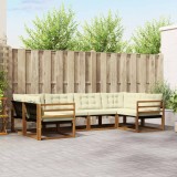 vidaXL Set de canapele de exterior cu pernă 6 pcs Natural și Crem 3369781