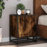 VidaXL Noptiera stejar afumat 40x31x50 cm lemn prelucrat si metal