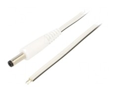 Cablu Alb 2x0,5mm2 cu Mufă DC 4,8/1,7 1,5m