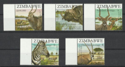 ZIMBABWE 2007 FAUNA ANIMALE SALBATICE ZEBRE BIVOLI ANTILOPE EMISIUNE COMUNA foto