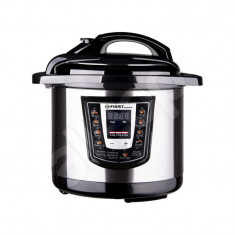 Multicooker cu gatire subpresiune First-Austria FA-5130 12 programe 6 l 1000W Timer Start amanat Accesorii Negru/Inox