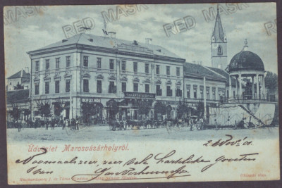 1217 - TARGU-MURES, street stores, Litho, Romania - old postcard - used - 1901 foto