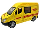 Macheta Mercedes Sprinter DHL Express 1:30 replica metal usi deschise sunete lumini resort