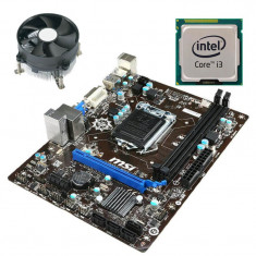 Kit Placa de Baza Refurbished MSI H81M-P33, Intel Core i3-4130, Cooler foto