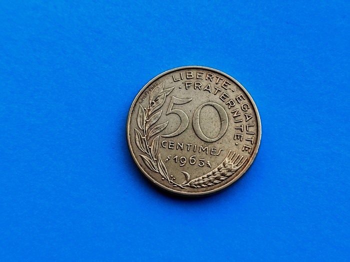 50 Centimes 1963 Franta -XF++-RAR