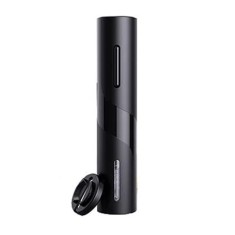 Tirbuson electric pentru sticla de vin, accesoriu taiere sigiliu inclus, maner antiderapant, baterii, negru