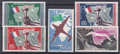 DB1 Togo 1959 Posta Aeriana 5 v. MNH foto