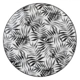 Farfurie Porțelan, Model Frunze Tropicale, Diametru 19 cm, Negru