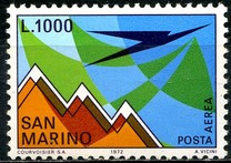 San Marino 1972 - Posta Aeriana 1v.neuzat,perfecta stare,(z) foto