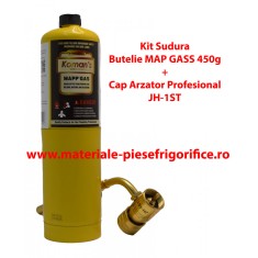 Kit Sudura Profesional, Butelie Mapp Gas 450g + Cap Arzator profesional JH-1ST