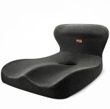 Perna Ortopedica pentru Sezut cu Suport Lombar, Linomag&reg;, Spumă cu Memorie &amp; Gel Racoritor, Ergonomica, pentru Scaun de Birou sau Masina, Husa Detasab
