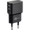 Incarcator de retea dual Goobay, 2 x USB, 2.4 A, negru